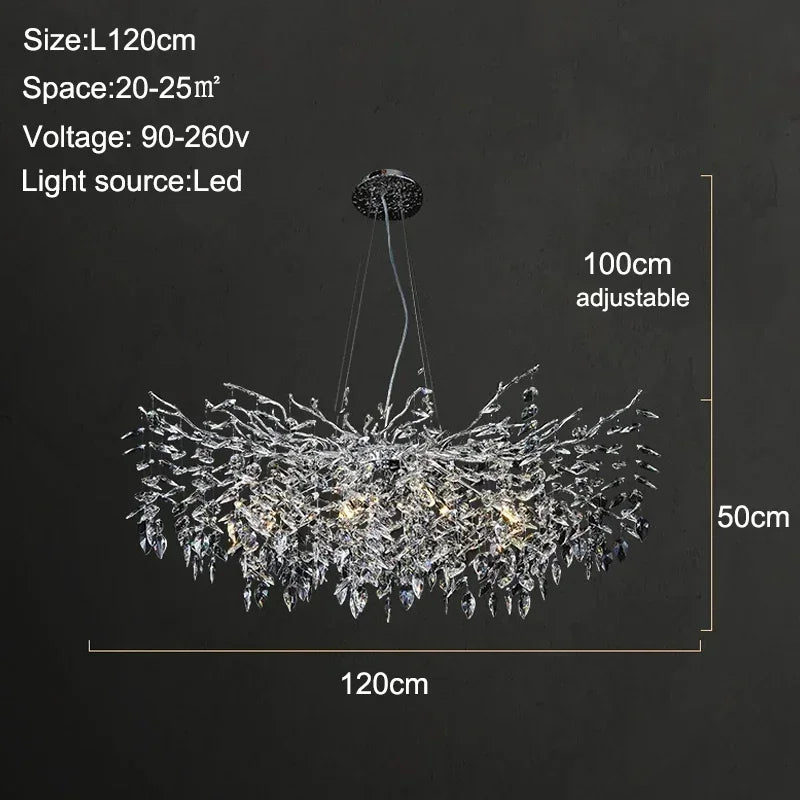 Afralia™ Branch Crystal Chandelier: Luxury LED Ceiling Light for Living Room & Dining Room