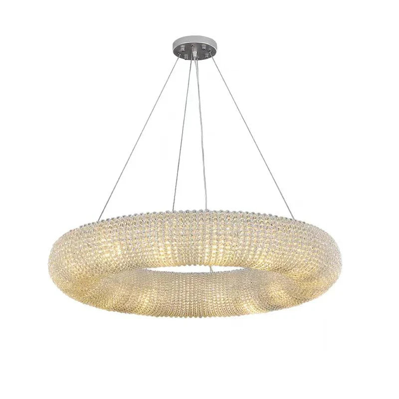 Afralia™ Crystal Luxury Pendant Light: Elegant E14 LED Fixture for Living Room Decor