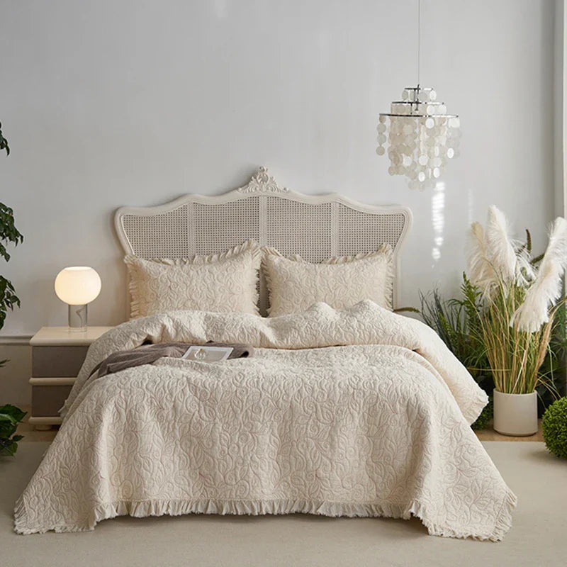 Afralia™ Cotton Quilted Bedspread Set with Pillowcase - Versatile & Summer-Ready