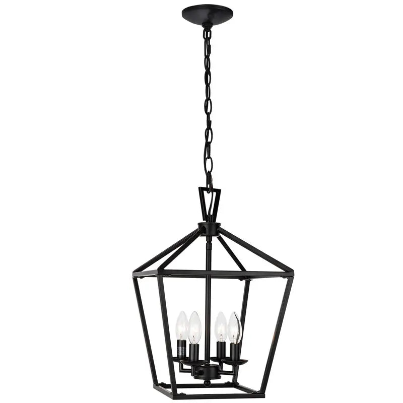 Afralia™ Farmhouse Kitchen Chandelier Minimalist Retro Creative Black Bedroom Light