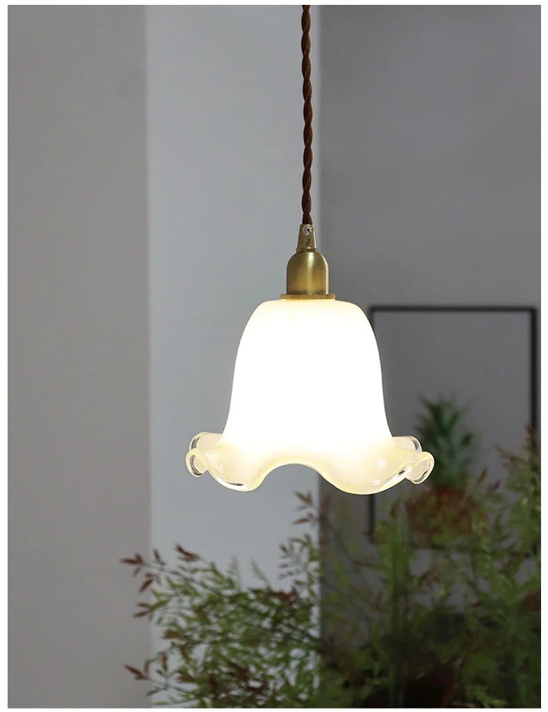 Afralia™ Glass LED Pendant Lamp: Minimalist European Style, Retro Design, Luxury Brass Finish