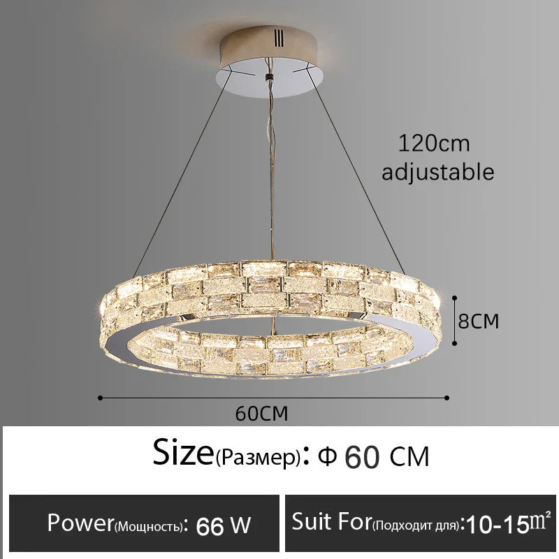 Afralia™ Golden Crystal Ring Chandelier: Luxury Gloss Ceiling Lighting for Modern Living Room