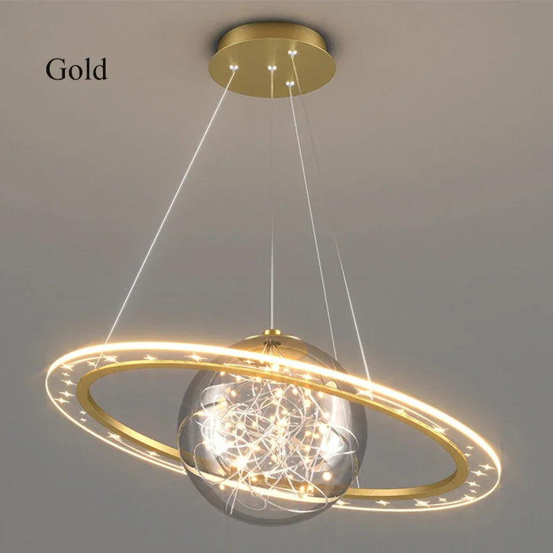 Afralia™ Gold Acrylic Nordic Chandelier LED Pendant Lamp for Luxury Interior Lighting