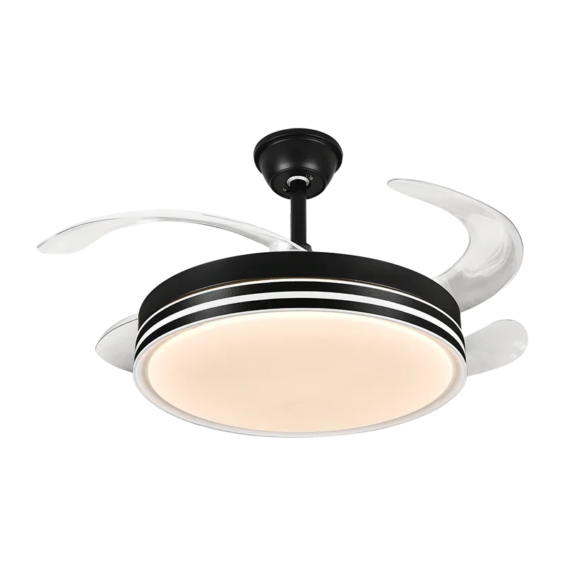 Afralia™ Modern LED Ceiling Fan with Retractable Blades and Remote Control