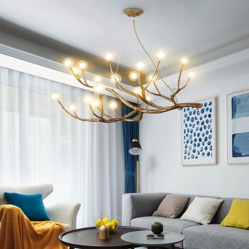 Afralia™ Nordic Branch Chandelier Modern Magic Bean Molecular Bedroom Lighting