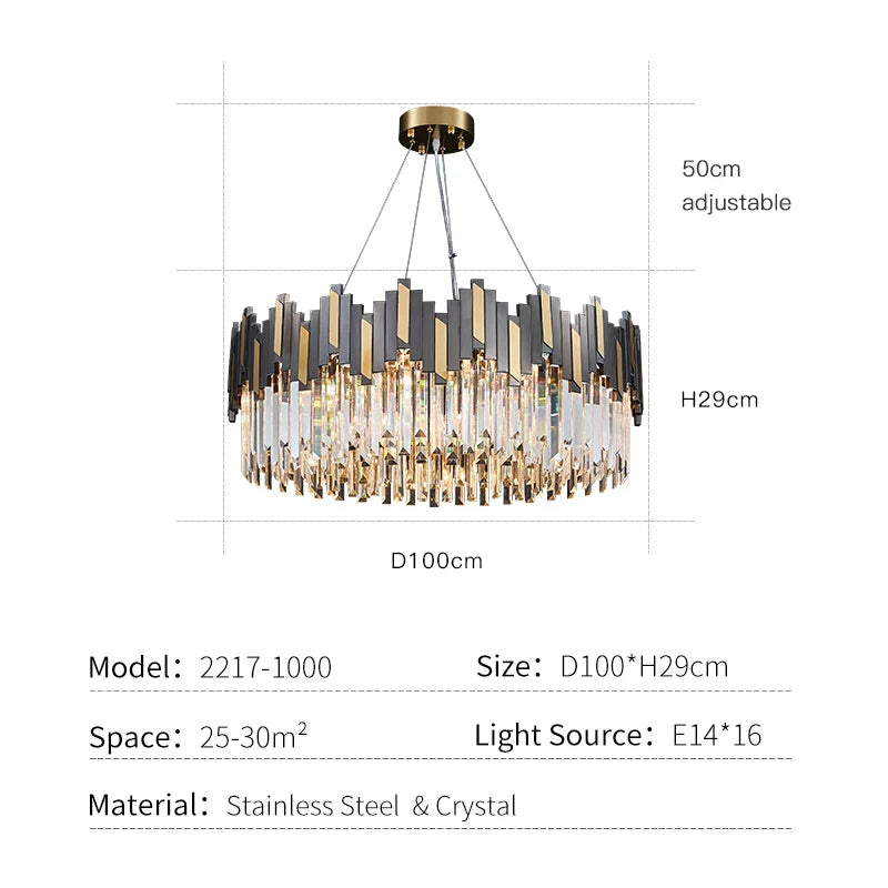 Afralia™ Crystal LED Chandelier with Remote Control for Home Living Room Kitchen Lighting