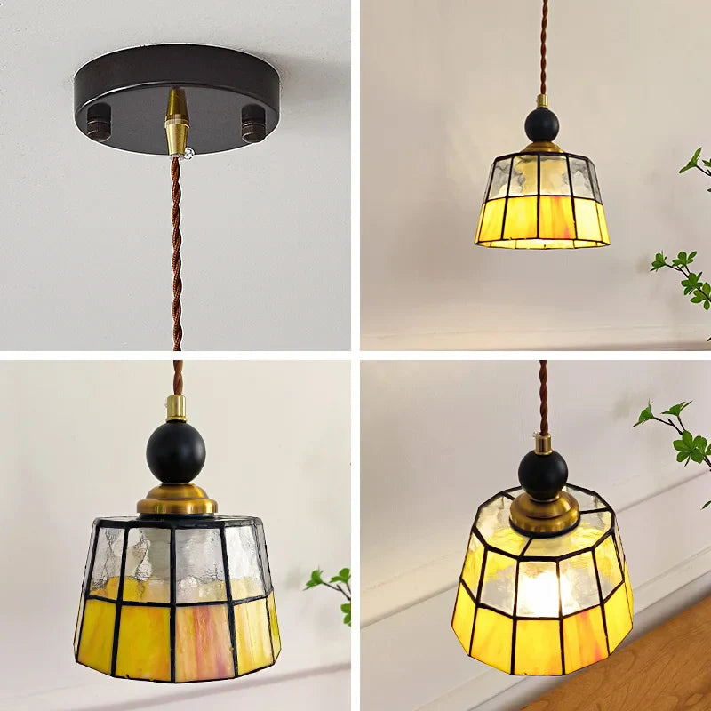 Afralia™ Tiffany Glass LED Pendant Lights for Modern Nordic Home Decor