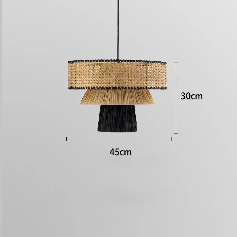 Afralia™ Nordic Rattan Pendant Lights: Retro Woven Chandeliers for Living Room & Restaurant