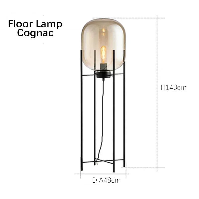 Afralia™ Modern Glass LED Floor Lamp for Living Room, Bedroom, Dining, and Home Decor
