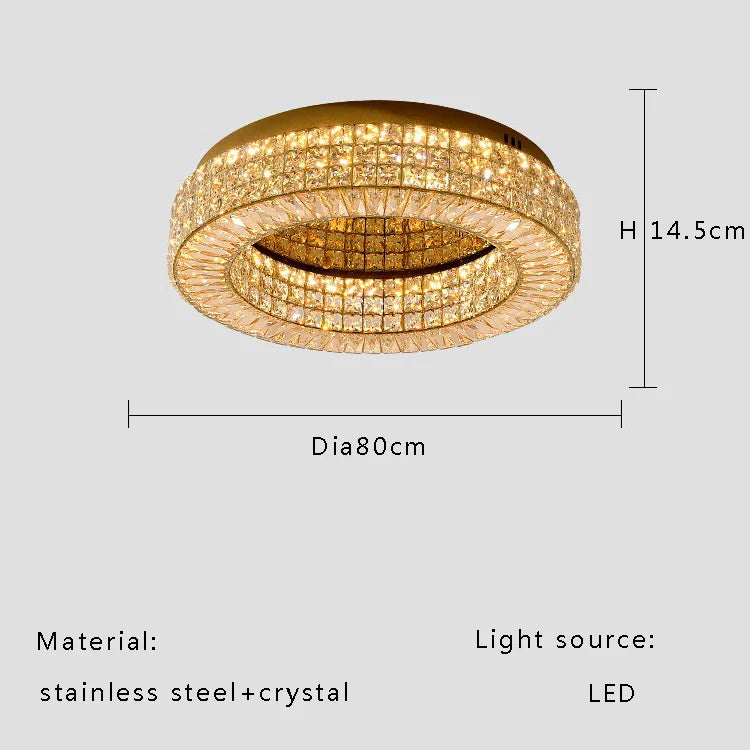 Afralia™ Crystal Two Tier Ceiling Chandelier LED Lighting for Bedroom & Living Room