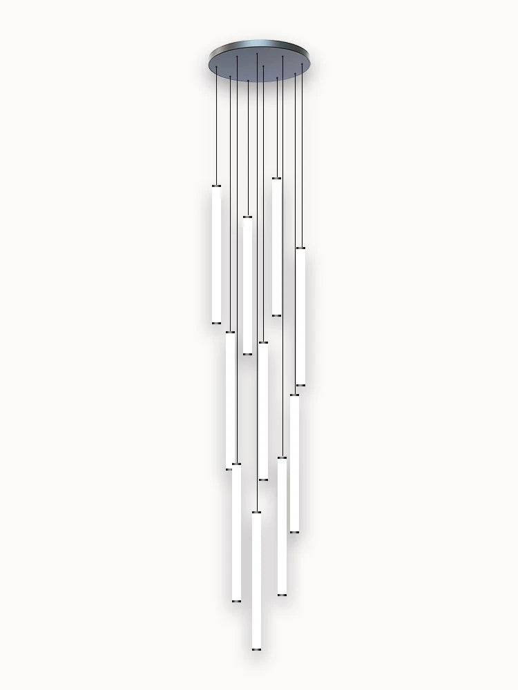 Afralia™ Loft Black Chandelier: Acrylic Villa Ceiling Lamp for Living Room & Staircase