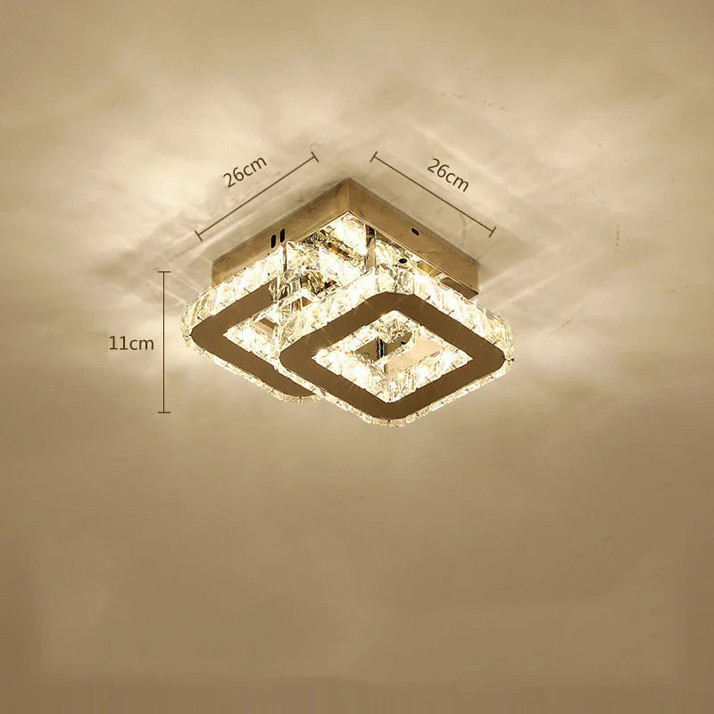Afralia™ Crystal LED Ceiling Lamps Modern Chandeliers for Home Room Decor