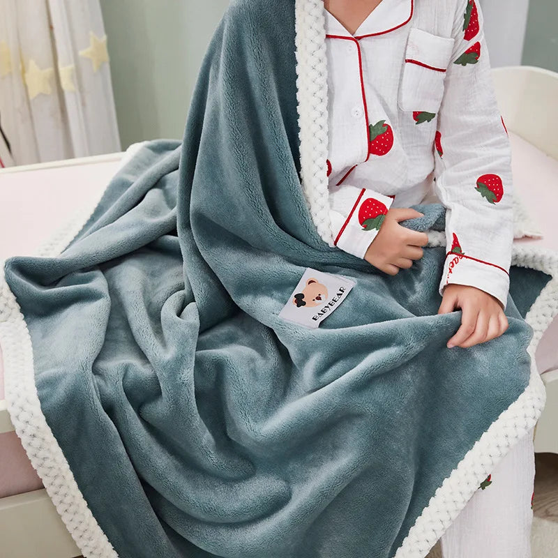 Afralia™ Kids Flannel Nap Blanket - Lightweight & Cozy Single Bed Cover