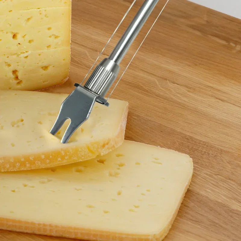 Afralia™ Cheese Board Set with Adjustable Wire Slicer, Butter Cutter and Kitchen Tools