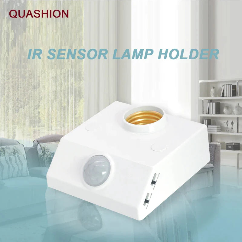 Afralia™ Infrared Motion Sensor E27 Holder: Adjustable Time & Sensitivity