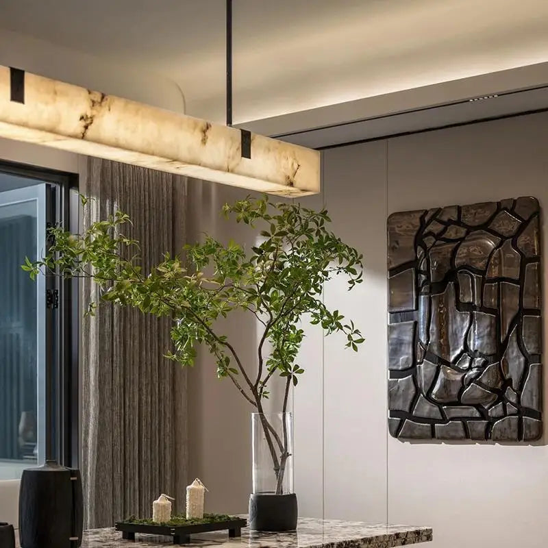 Afralia™ Marble Chandelier Pendant Lamp in Copper/Bronze - Modern Minimalist Luxury Hanging Light