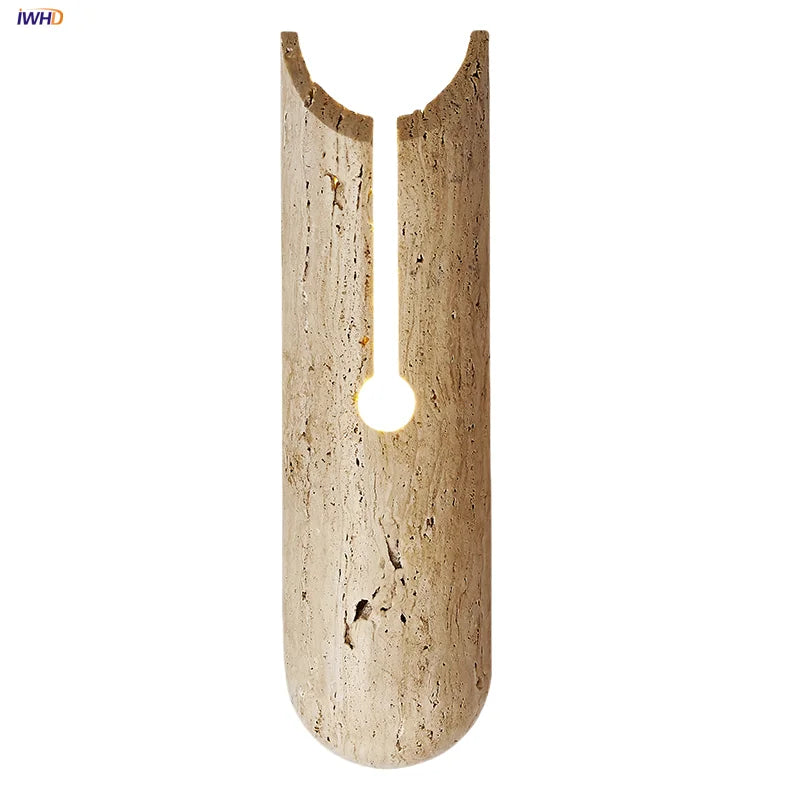 Afralia™ Natural Yellow Travertine Stone LED Wall Light