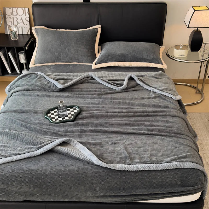 Afralia™ Carved Velvet Blanket: Soft, Warm Sofa Throw for Autumn & Winter