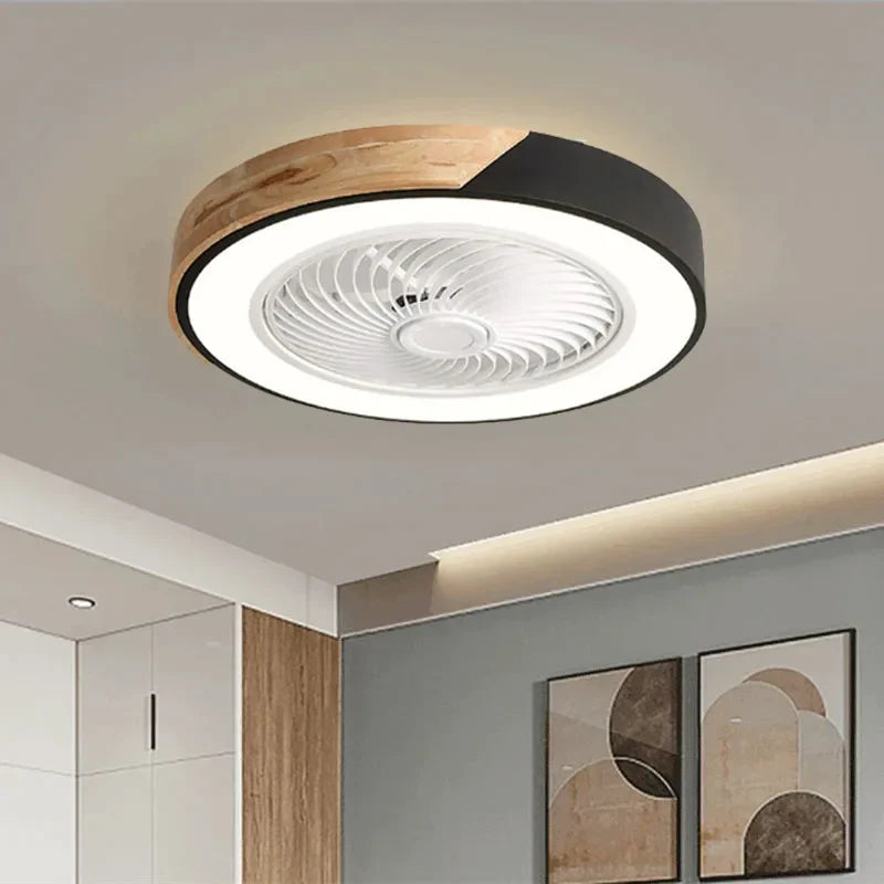 Afralia™ 52CM DC Motor Ceiling Fan Light 6 Speeds 36W Wood Fans Lamp
