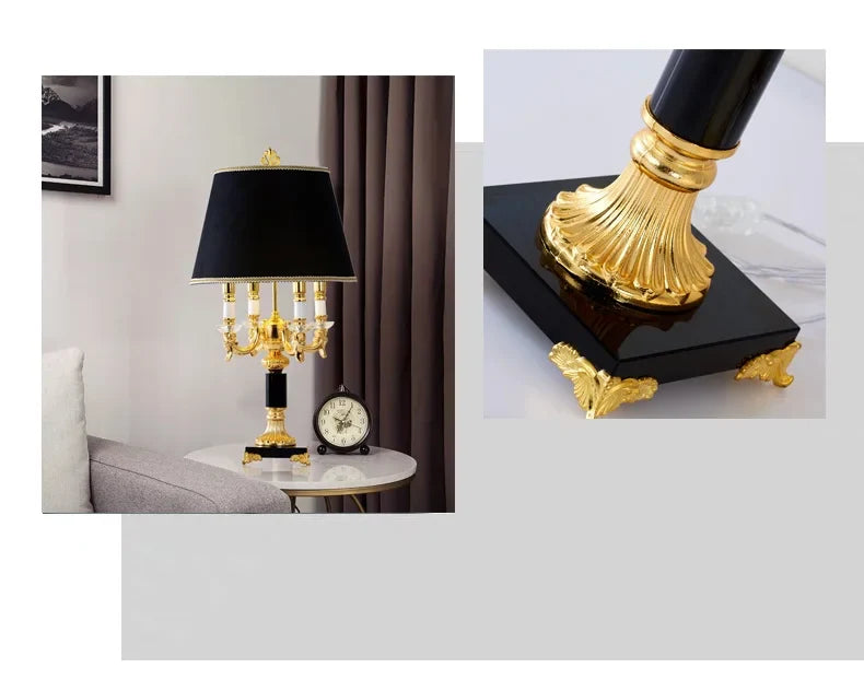 Afralia™ Black Crystal Bedroom Table Lamp - Luxury Modern Decor