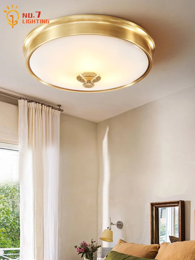 Afralia™ Gold Lustre Copper Ceiling Lamp LED E14 Minimalist Modern Light Fixtures