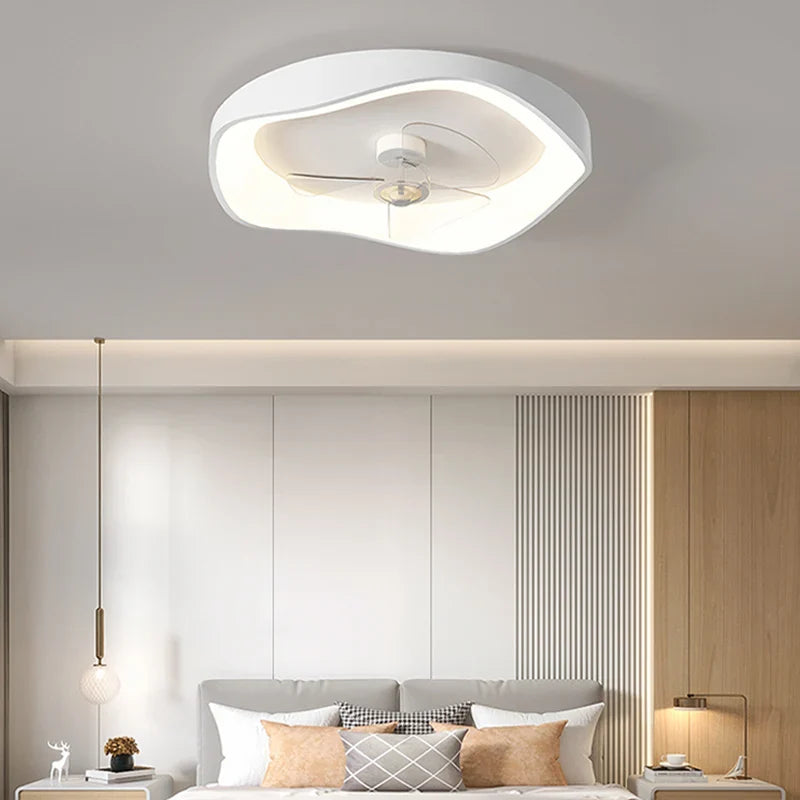 Afralia™ Modern Fan Chandelier LED Ceiling Light with Remote Control - Bedroom Kitchen Lighting