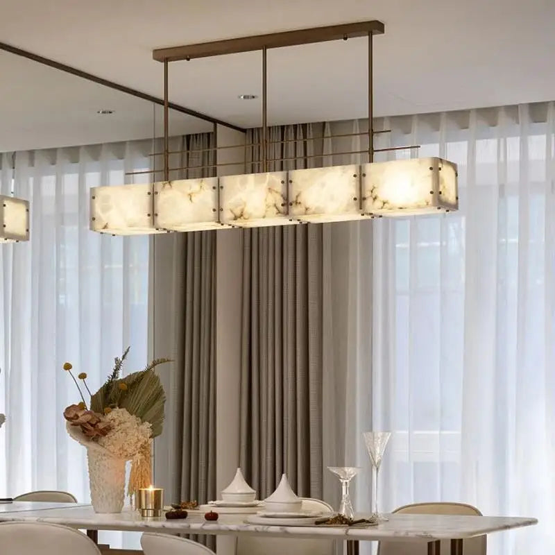 Afralia™ Marble Chandelier Pendant Lamp in Copper/Bronze - Modern Minimalist Luxury Hanging Light