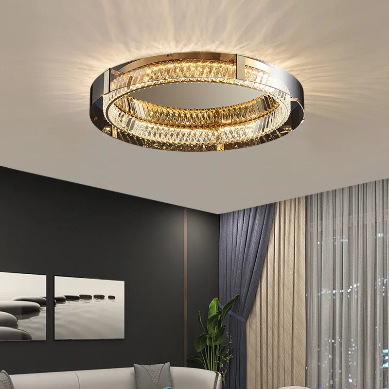 Afralia™ Nordic LED Crystal Glass Ceiling Light - Modern Living Room Dining Room Bedroom