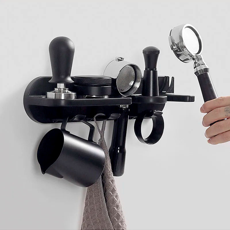 Afralia™ Coffee Set Storage Rack Holder for Portafilters & Accessories