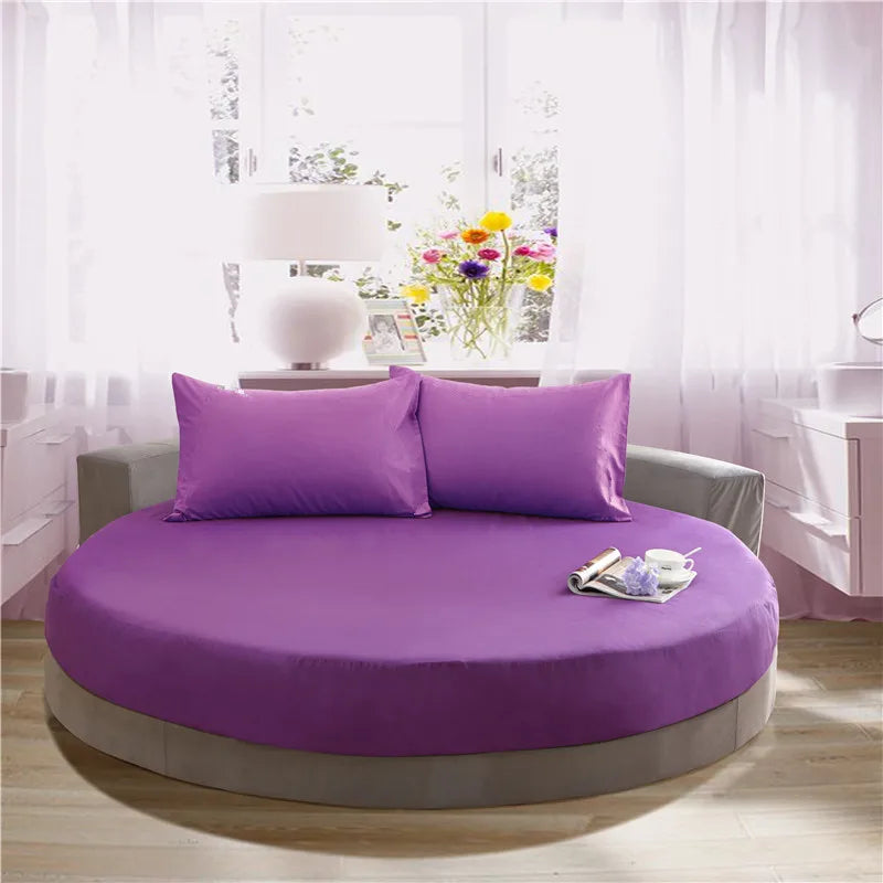 Afralia™ Round Cotton Fitted Sheet Set