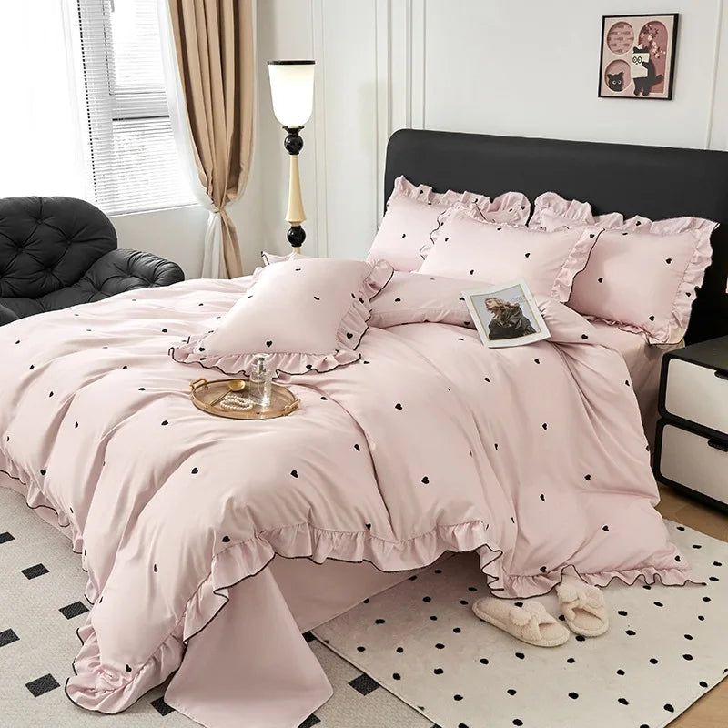 Afralia™ Rayon Silk Bow Bedding Set: Fashionable Comforter Cover for Single & Double Bed