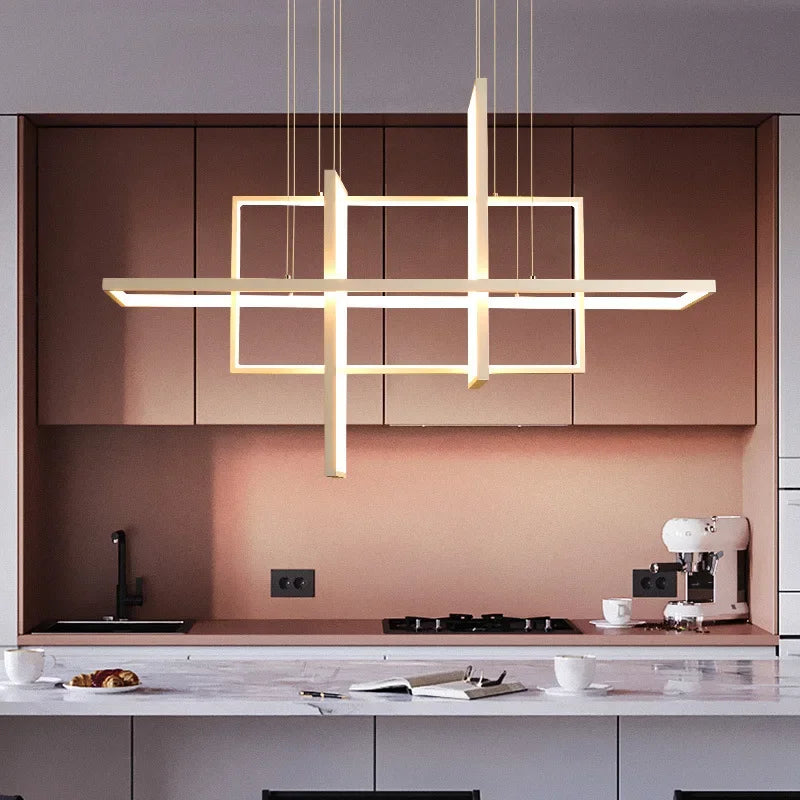 Afralia™ LED Rectangle Pendant Lights for Dining Room and Kitchen