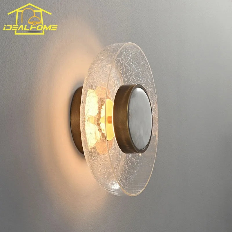 Afralia™ Cracked Glass LED Wall Lamp Modern Minimalist Design for Home Decor
