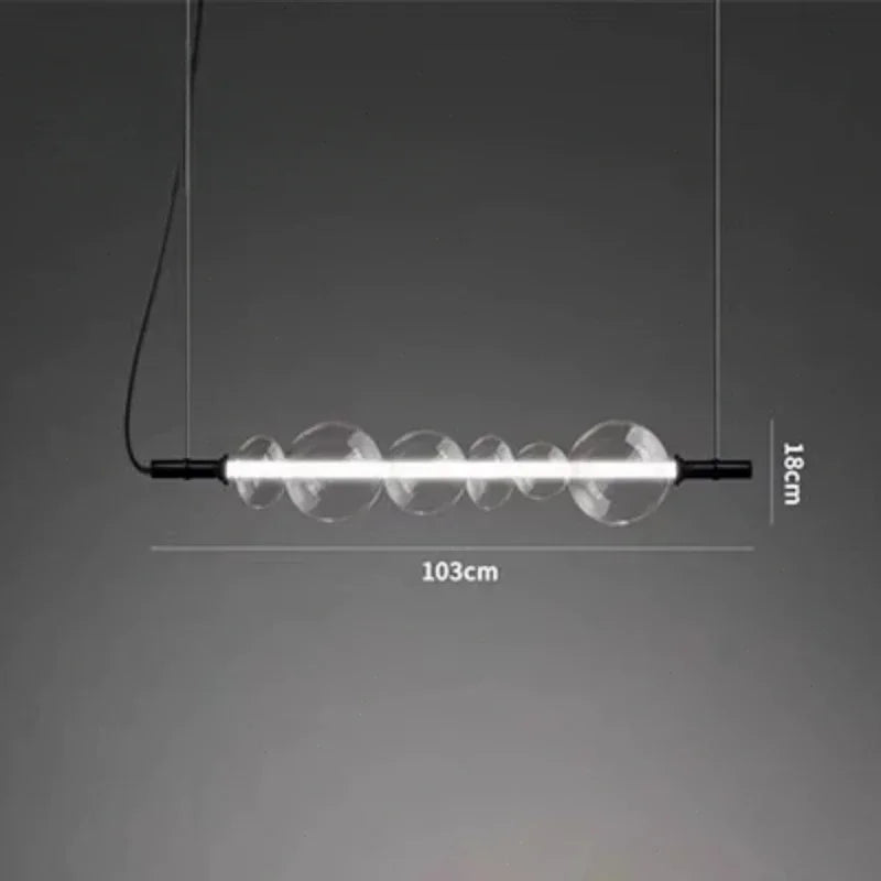 Afralia™ Modern Glass Strip LED Pendant Light for Living Room Bedroom Chandelier Fixture