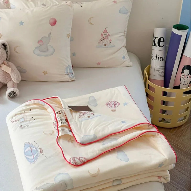 Afralia™ Children Cartoon Summer Cooling Quilt - Double Bed Breathable Thin Blanket Duvet
