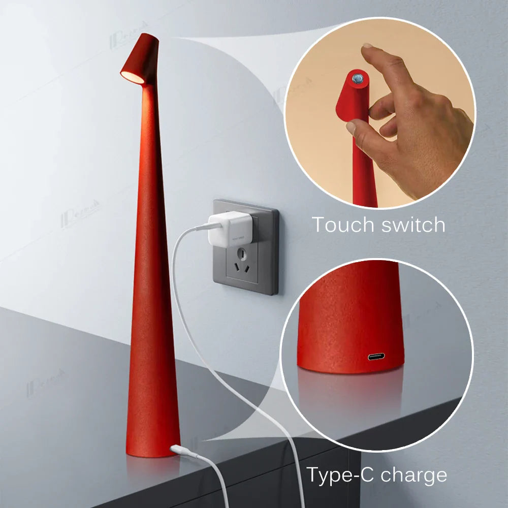 Afralia™ Touch LED Table Lamp: Rechargeable, Cordless, Portable.
