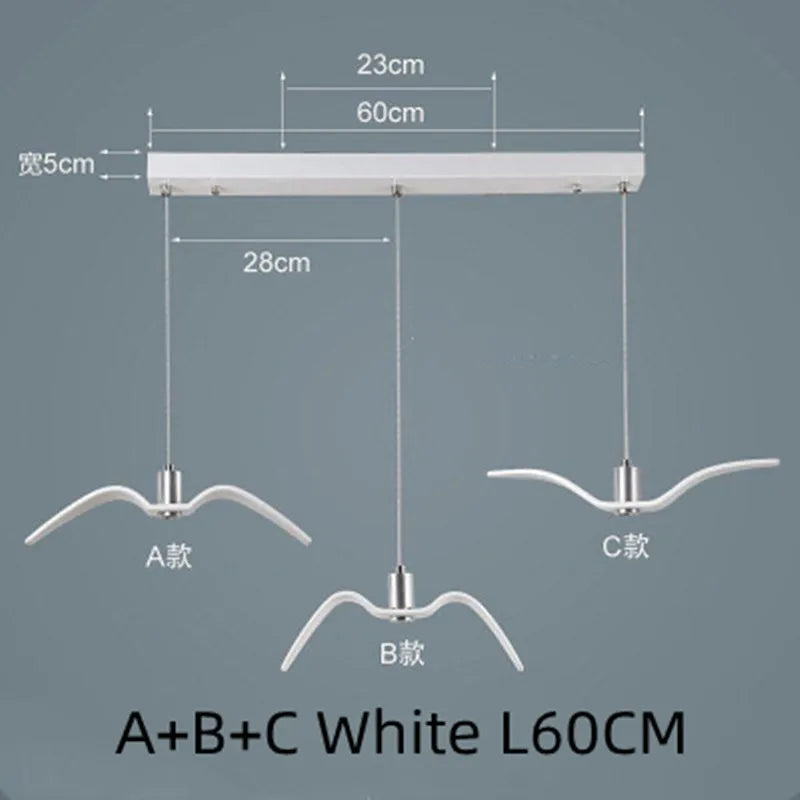 Afralia™ Seagull Nordic Bird Resin Pendant Light for Living Room, Dining, Bedroom