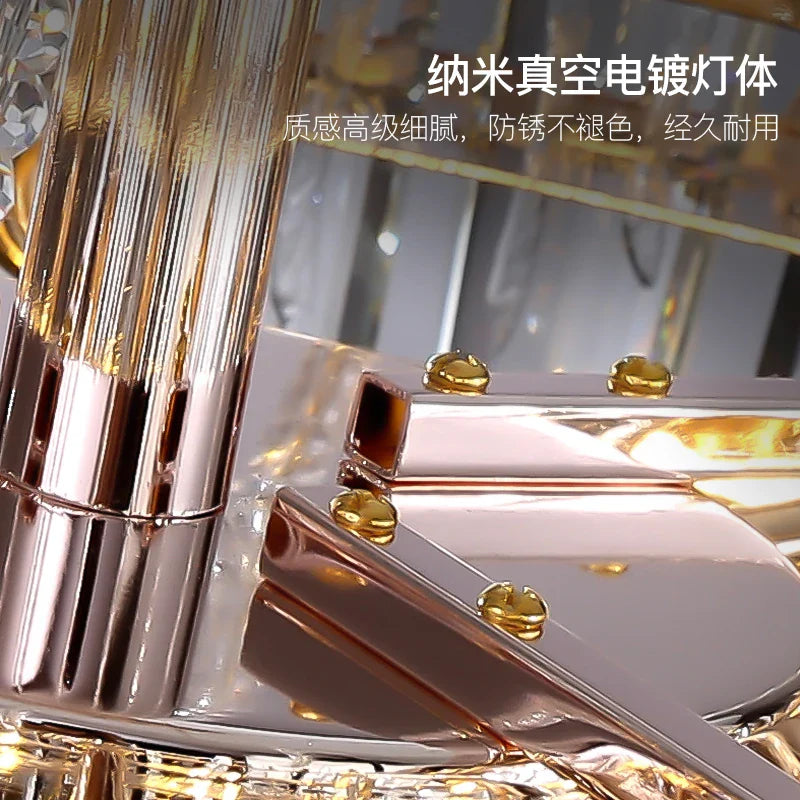 Afralia™ Crystal Chandelier: Modern Luxury Round Italian Restaurant Light