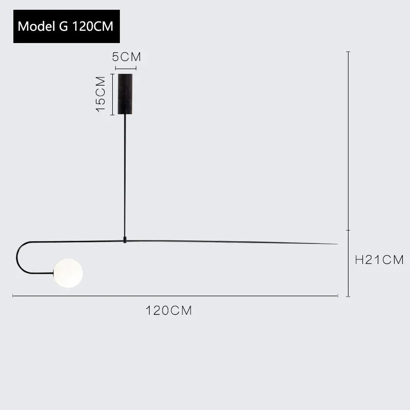 Afralia™ Arc Line Chandelier: Nordic Suspension Pendant for Living Dining Room Kitchen