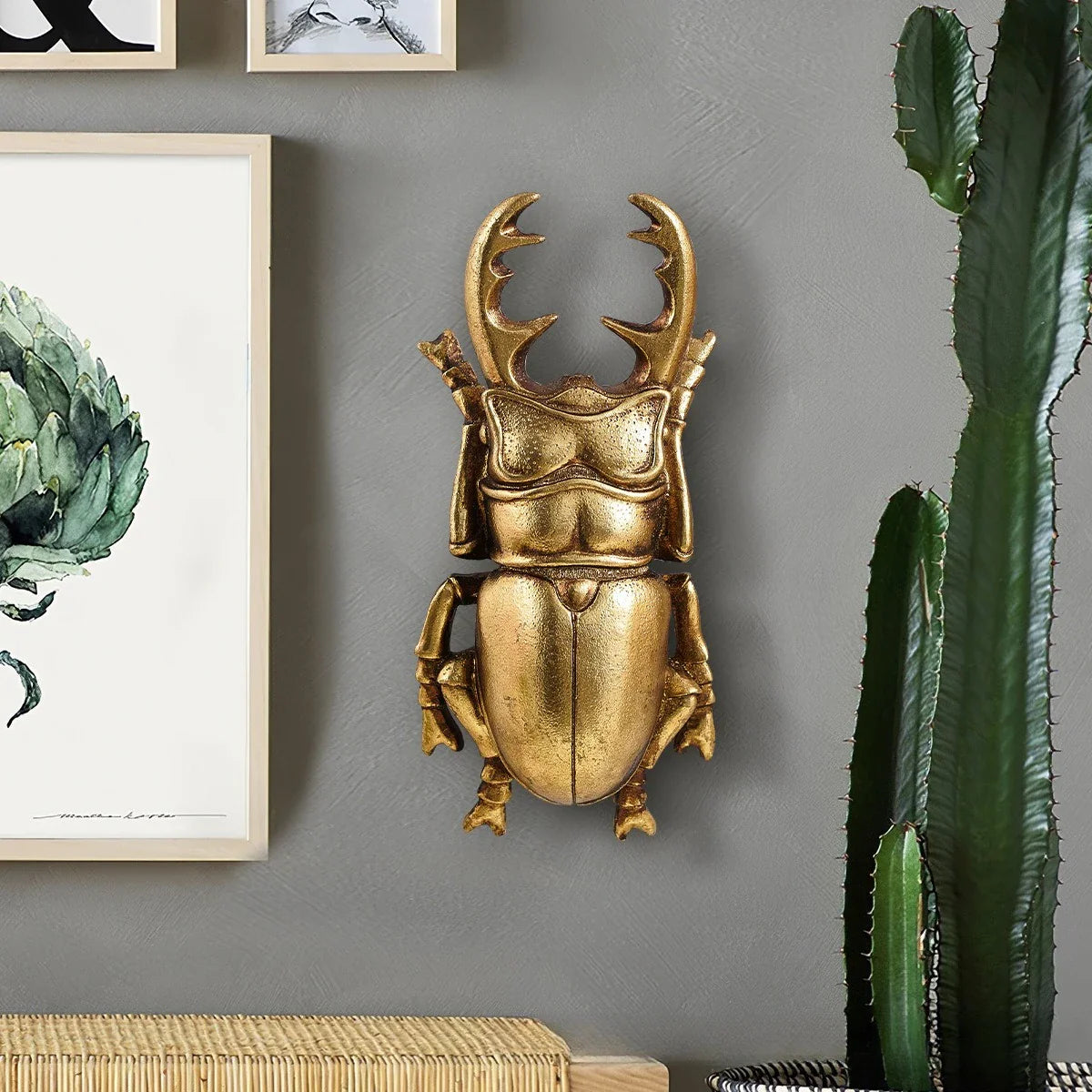Afralia™ Golden Beetle Resin Handicrafts - Background Wall Decoration