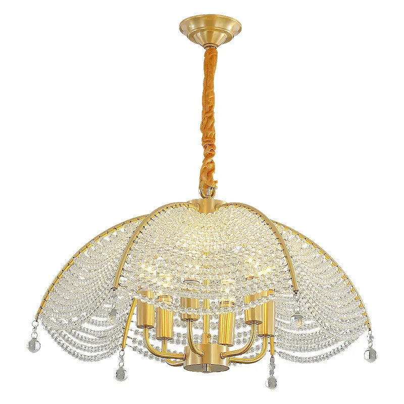 Afralia™ Copper Crystal Chandelier: Luxurious New American French Style Livingroom Lighting