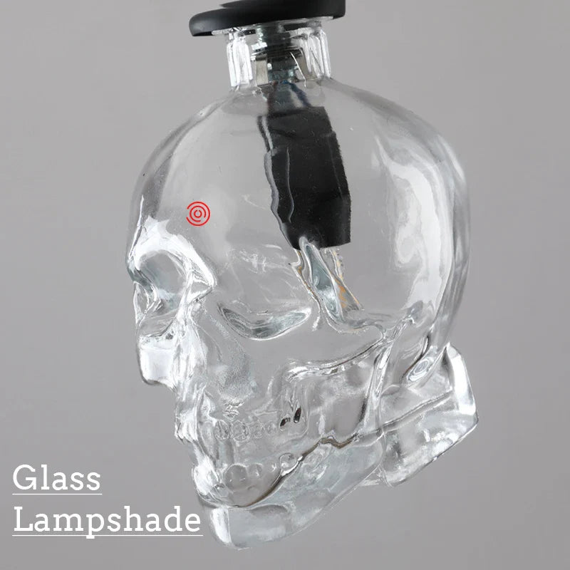 Afralia™ Retro Skull Glass Pendant Light - Clear Lampshade for Home Decor Fixture