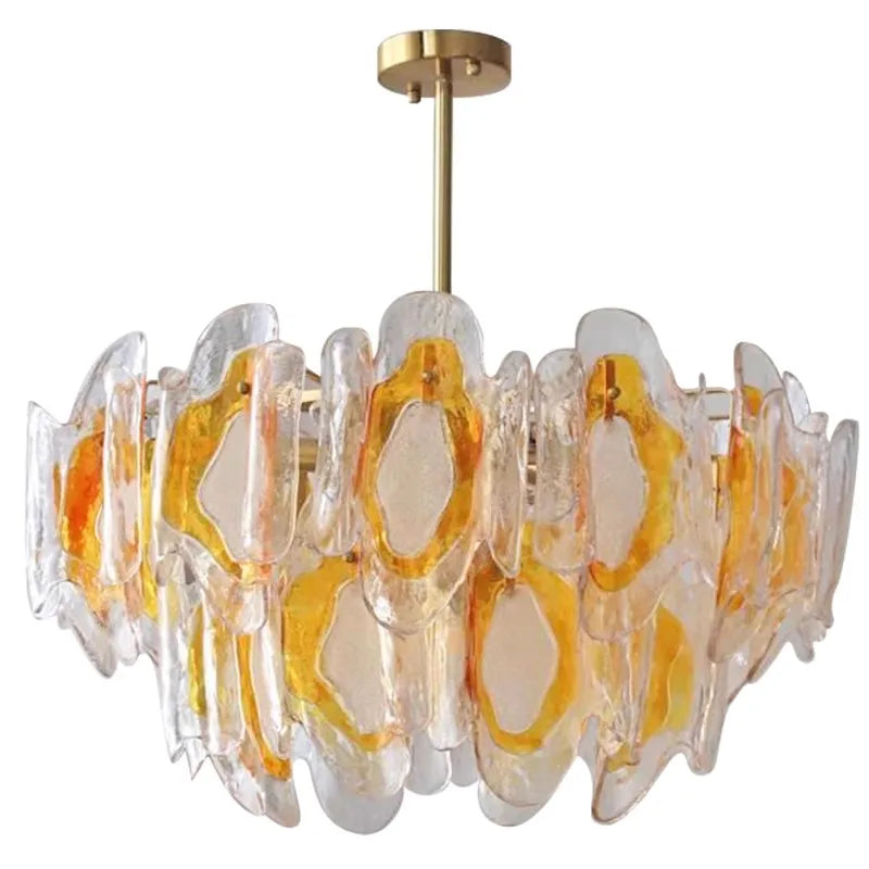 Afralia™ French Amber Glass Chandelier for American Living Spaces