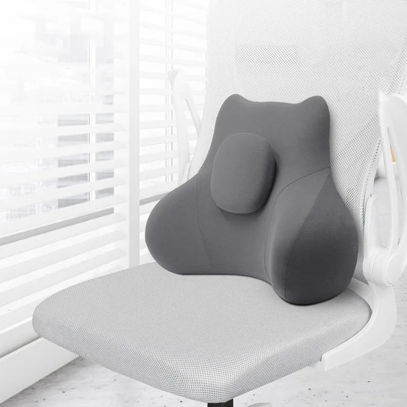 Afralia™ Memory Foam Lumbar Support Cushion for Office with Massage Convex Design