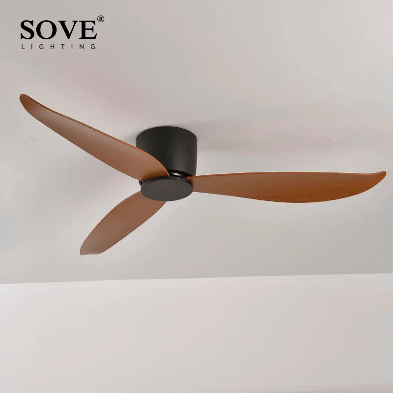 Afralia™ White Modern LED Ceiling Fan, DC Motor, 6 Speeds, Low Profile