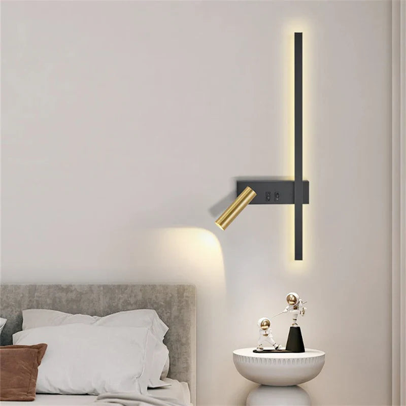 Afralia™ Nordic LED Wall Lamp for Living Room Bedroom Bedside Reading