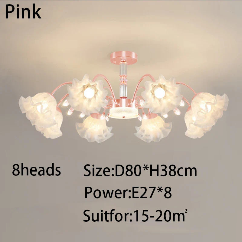 Afralia™ Modern E27 Flower Chandelier for Living Room, Bedroom, and Restaurant