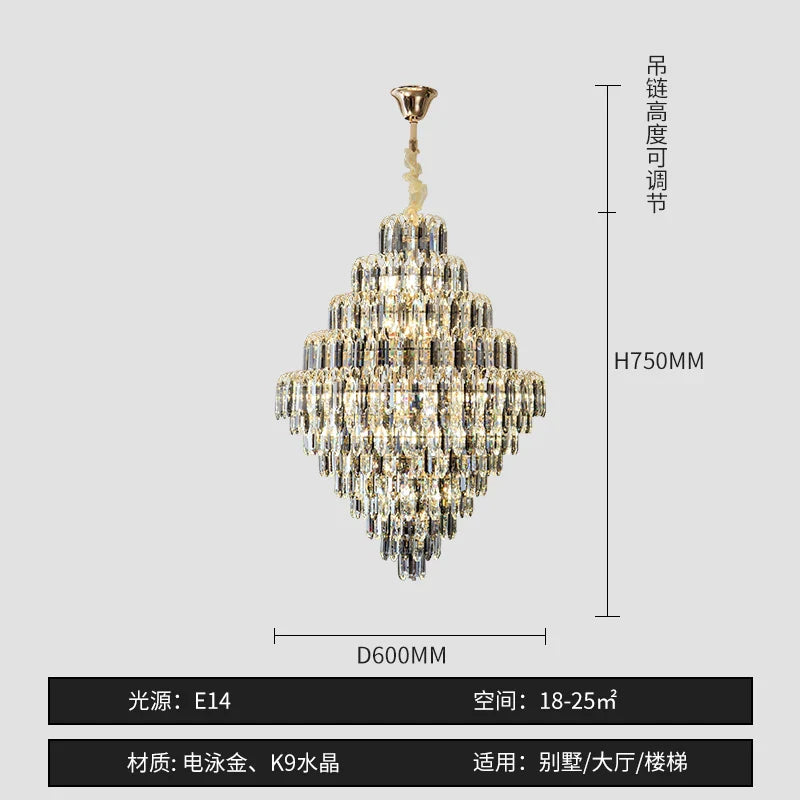 Afralia™ Designer LED Crystal Chandelier for Luxury Villas, Hotels & Restaurants