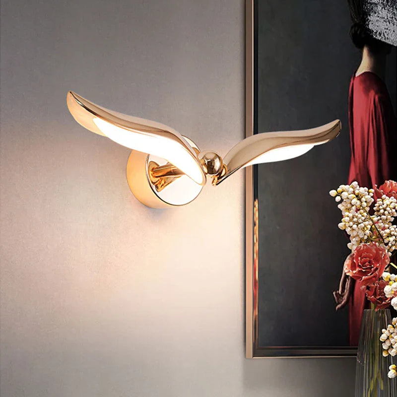 Afralia™ Seagull Shape LED Wall Light for Bedroom Living Room