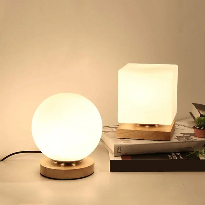 Afralia™ Glass Ball Table Lamp: Creative Warm Night Lighting for Bedroom Decor